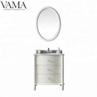 VAMA 30 inch china vintage furniture corner arc shape bathroom cabinet 705030