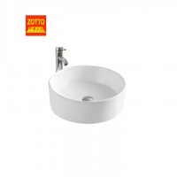 Bathroom ceramic hand washing sink above mount art round shape Italian wash basin